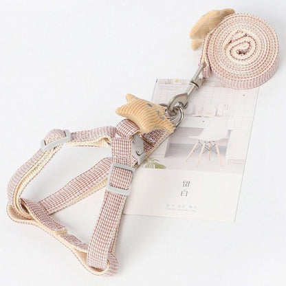 Khaky Cute dog harness with leash