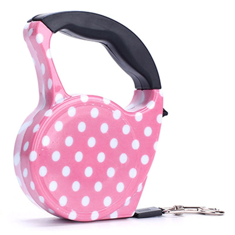 Pink Retractable Dog Leash 