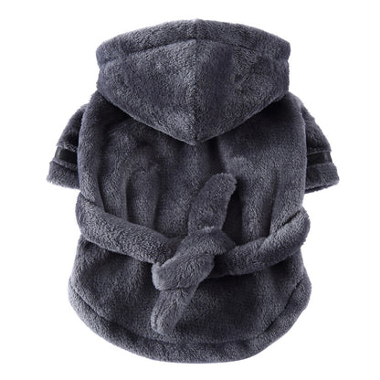 Cute Dog Bathrobe  Grey