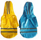 dog raincoat yellow and blue